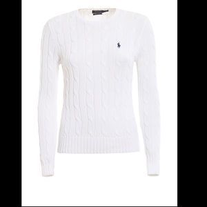 Polo Ralph Lauren white twist knit cotton sweater